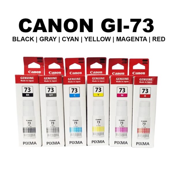 Canon GI 73 B/C/Y/M/R/GR Ink Bottle Set Of 6