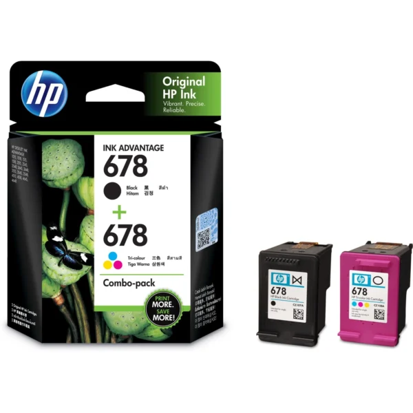 HP 678 2-Pack Black/Tri-Color Original Ink Advantage Cartridges